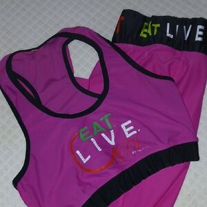 Pink Sports Bra and Pants Set